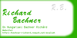 richard bachner business card